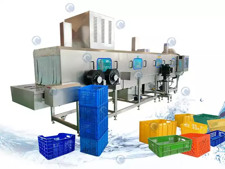 Plastic Crate Washing Machine | Commercial Basket Washer