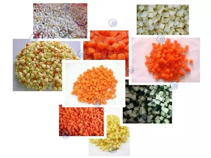 dados de verduras